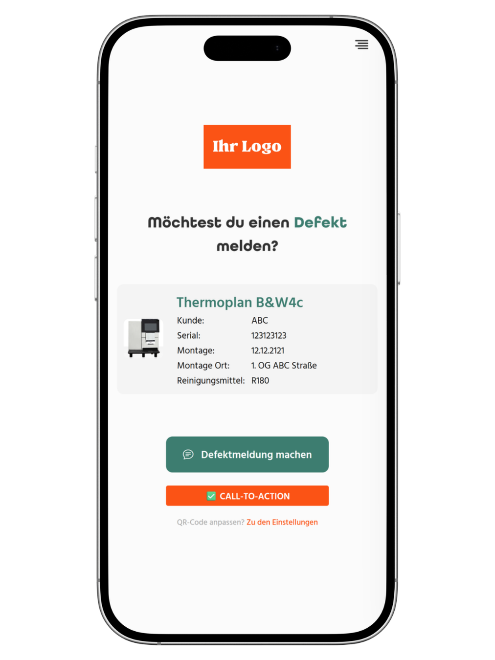 QR-Code am Gerät scannen